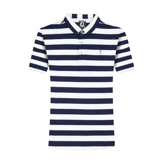 NLU x FJ Rugby Stripe Pique Polo - JUNIORS | Black/White
