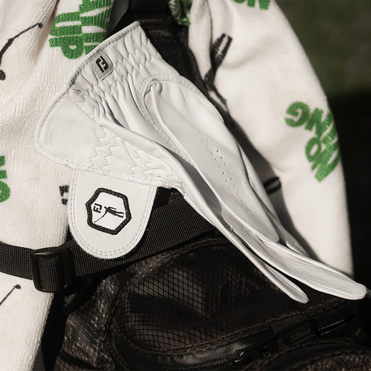 No Laying Up X FootJoy StaSof Golf Glove - Men's | Black & White Wayward Drive