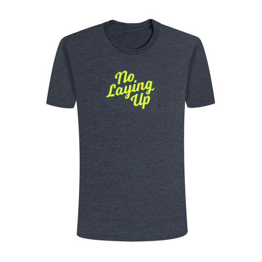 NLU Retro Wordmark T-shirt | Yellow & Green on Charcoal