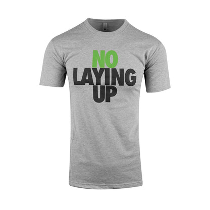 no-laying-up-grey-t-shirt-green-and-black-logo