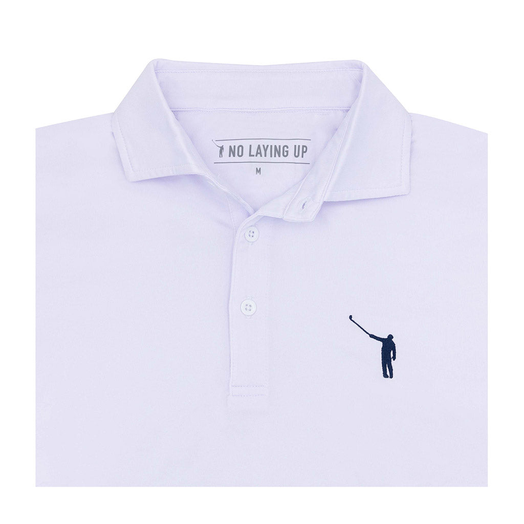 NLU Performance Polo | White w/ Navy Logo