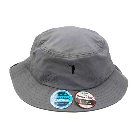 NLU Cooling Sun-Protection Bucket Hat w/ Strap | Grey