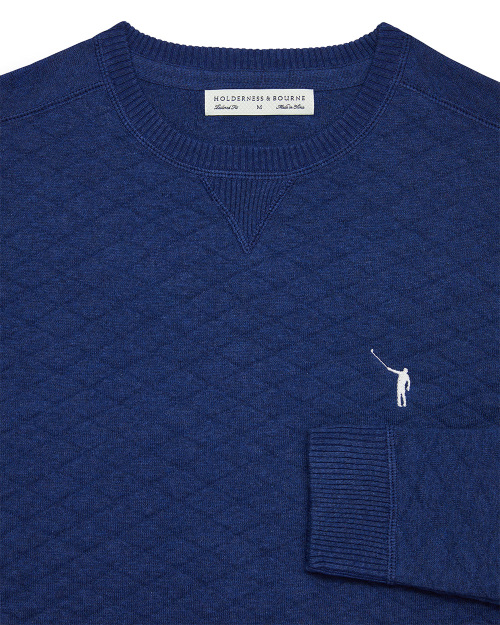 NLU + H&B Diamond Knit Sweater | Heathered Atlantic