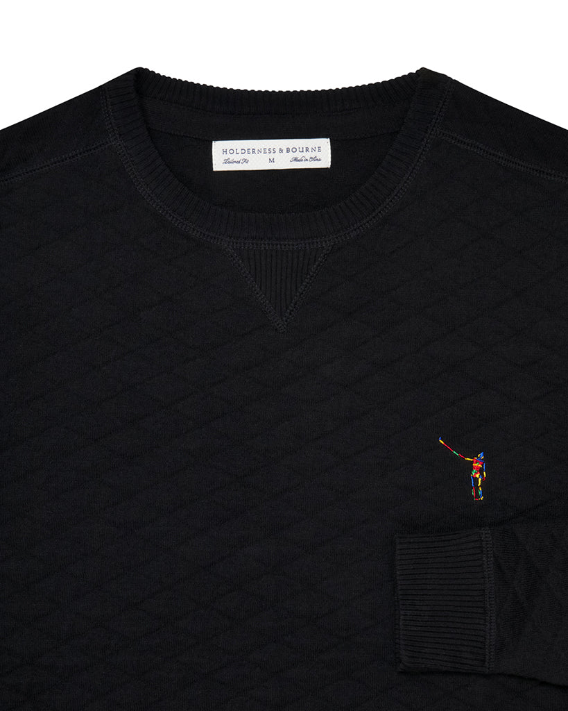 NLU + H&B Diamond Knit Sweater | Black with Tie Dye Wayward Skeleton