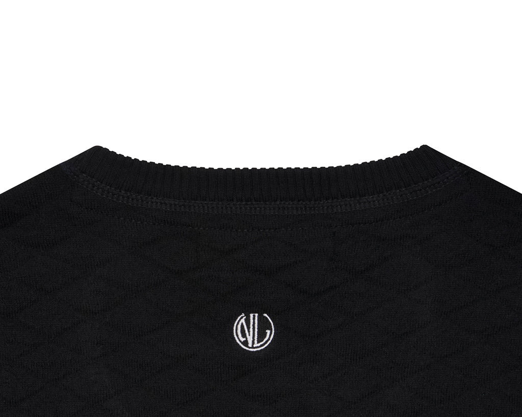 NLU + H&B Diamond Knit Sweater | Black with White Wayward Drive