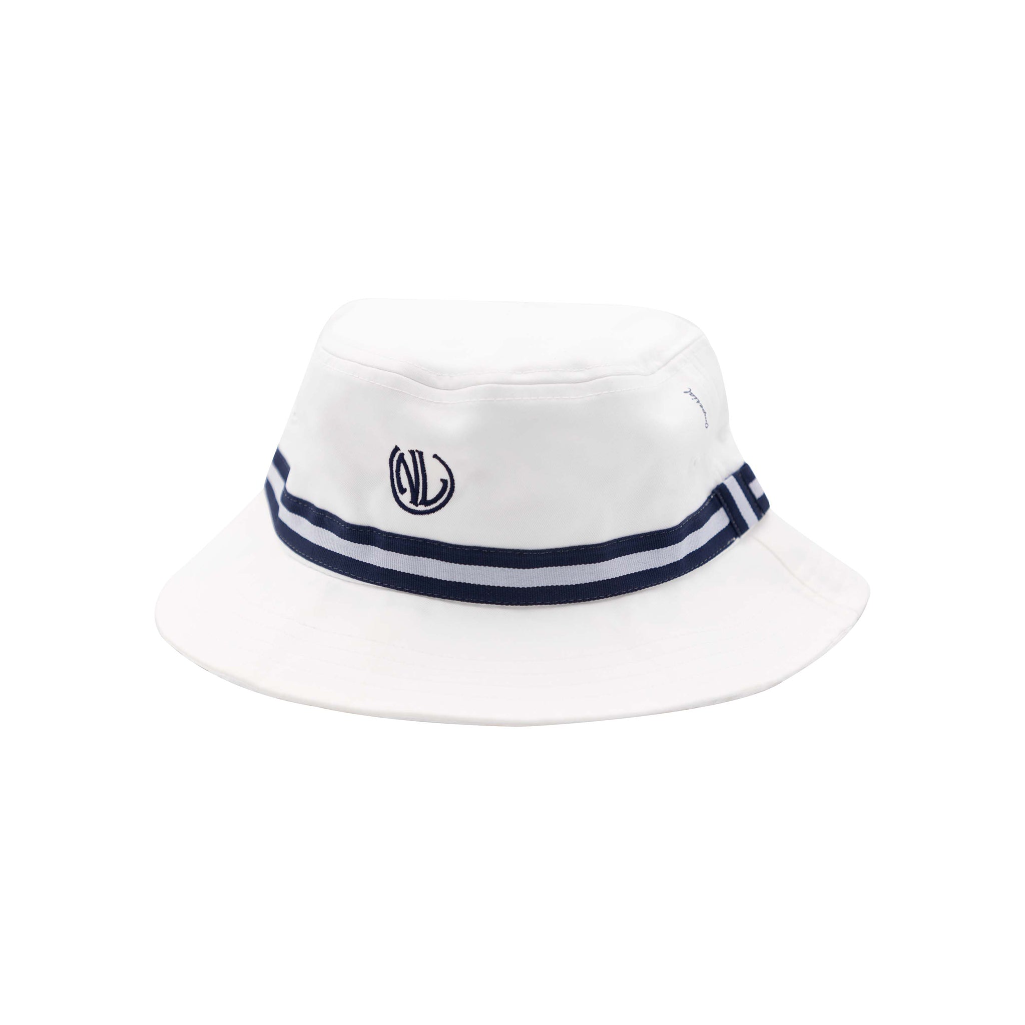 Kids NLU Monogram Bucket Hat - White w/ Navy Ribbon – No Laying Up
