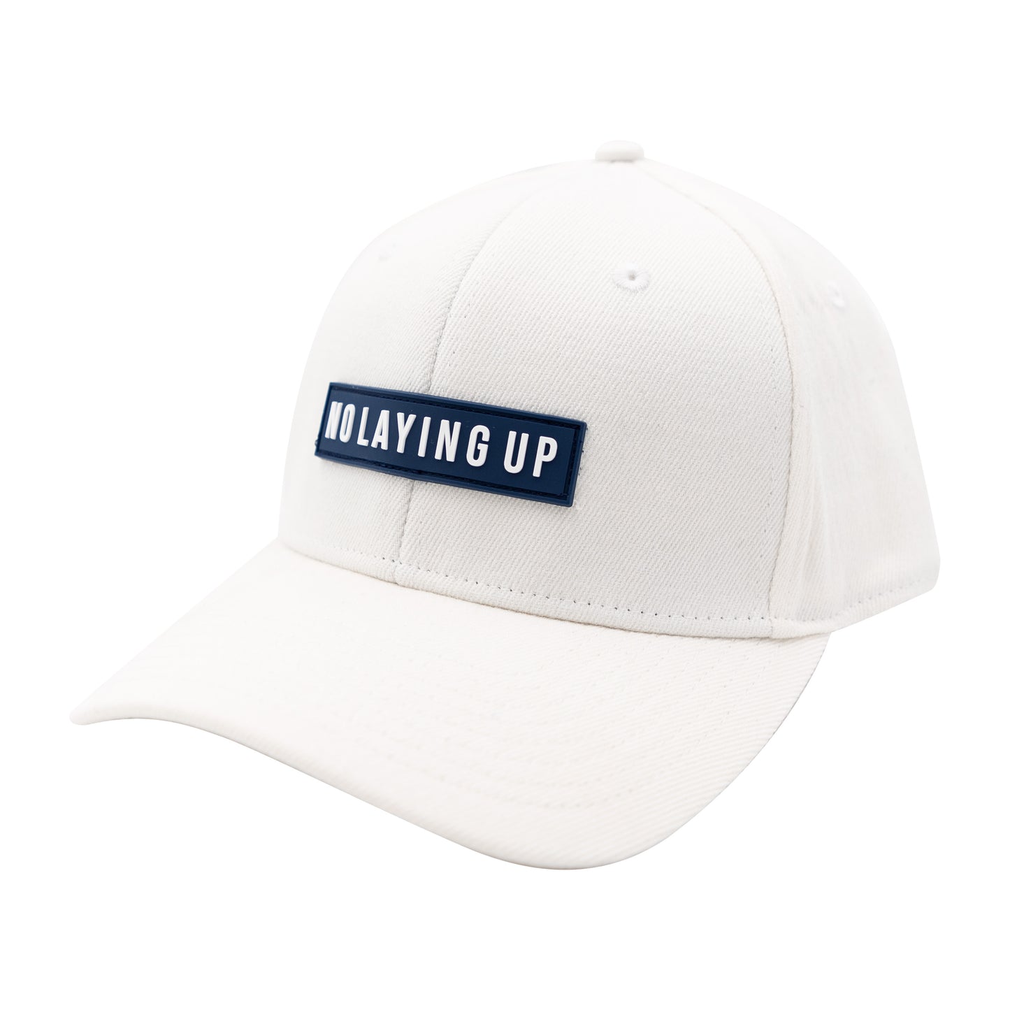 No Laying Up Navy Patch Hat | White Adjustable Flexfit
