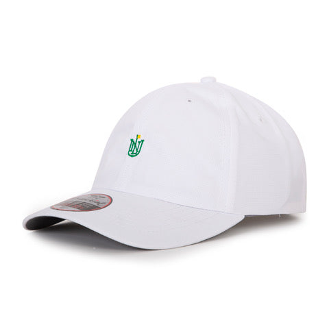 Performance Hat | White w/ Green and Yellow Crest Logo