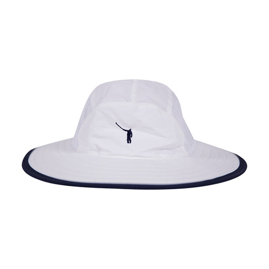 NLU Big Bucket | White w/ Navy Brim