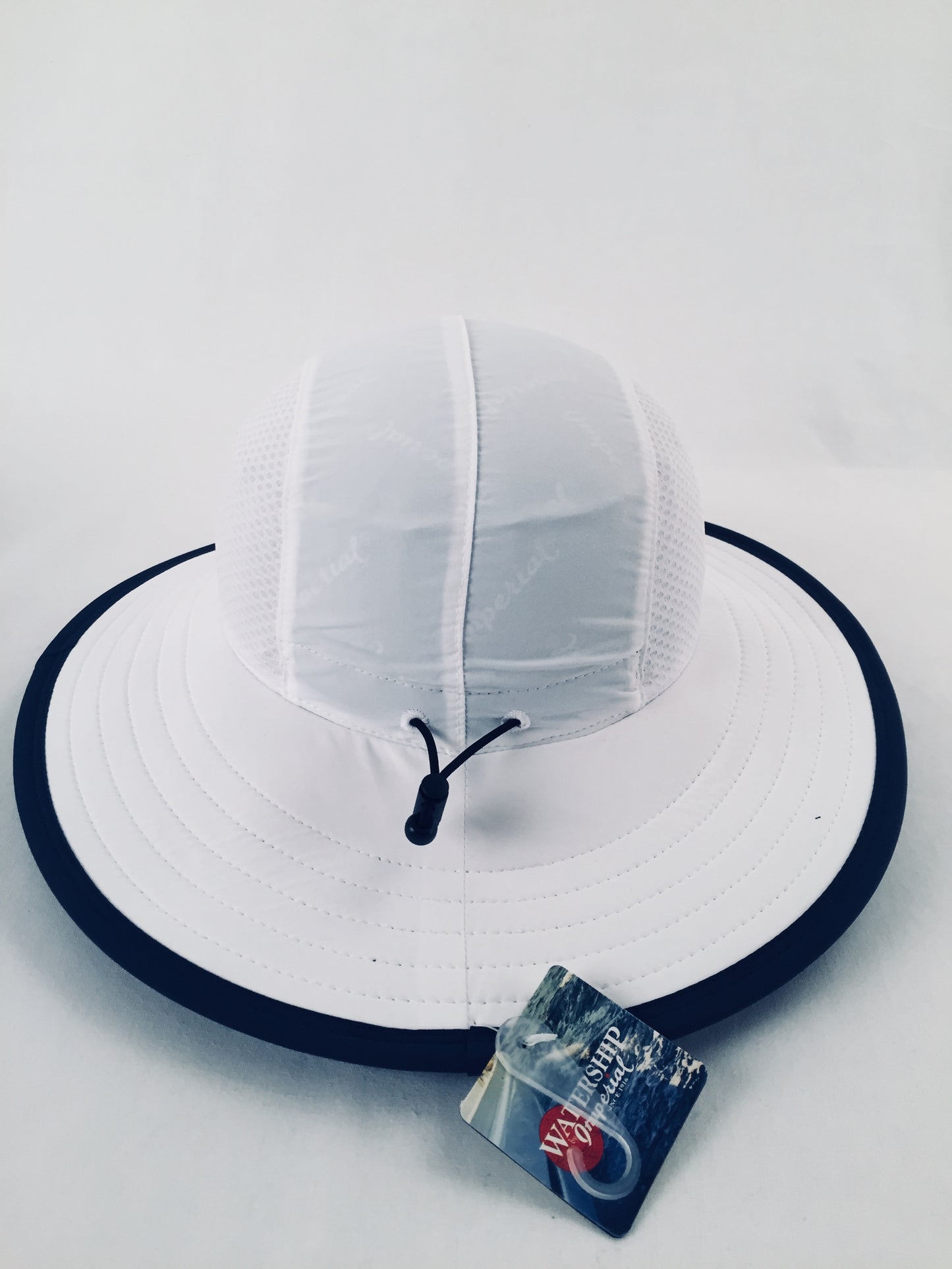 NLU Big Bucket | White w/ Navy Brim