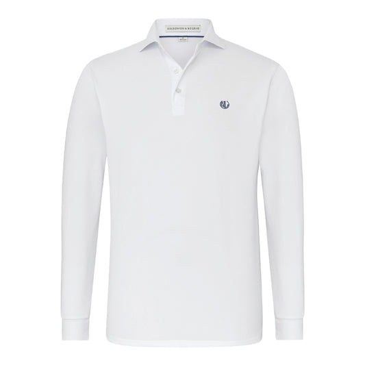 NLU + H&B Long Sleeve Polo | White