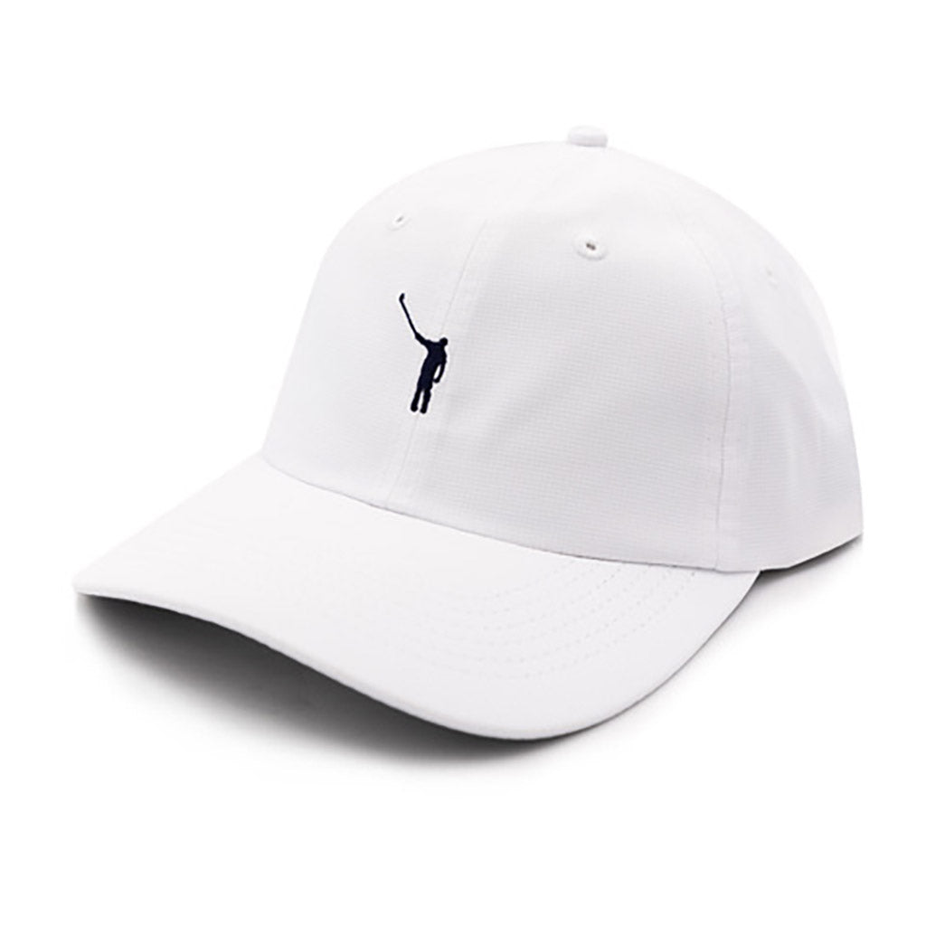 The No Laying Up Kids Performance Hat | White w/ Navy Wayward Drive
