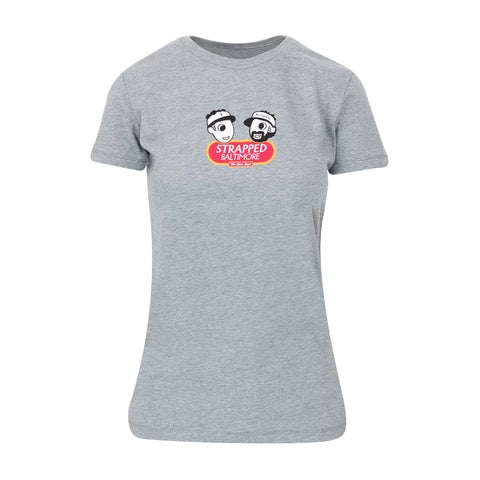 Ladies Strapped Baltimore T-shirt | Heather Grey