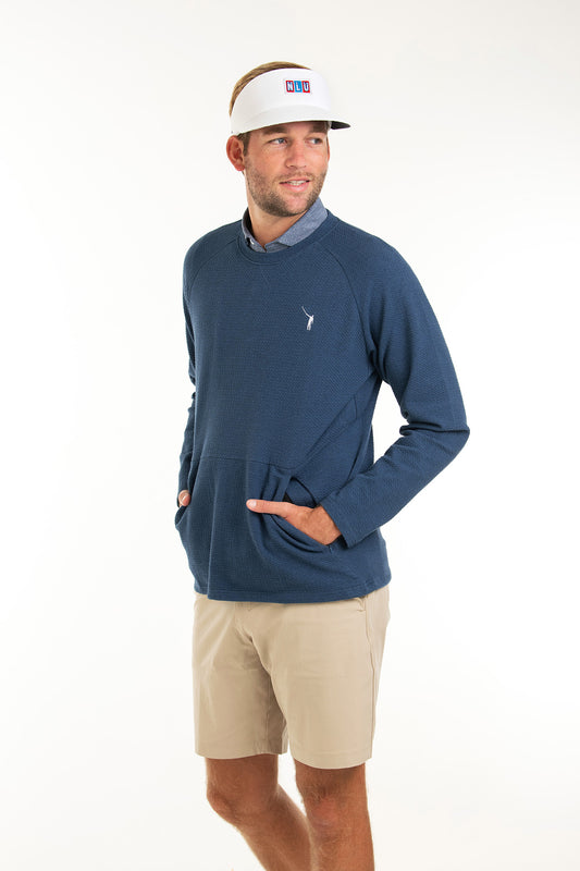 No Laying Up Textured Crew Neck Pullover | Navy