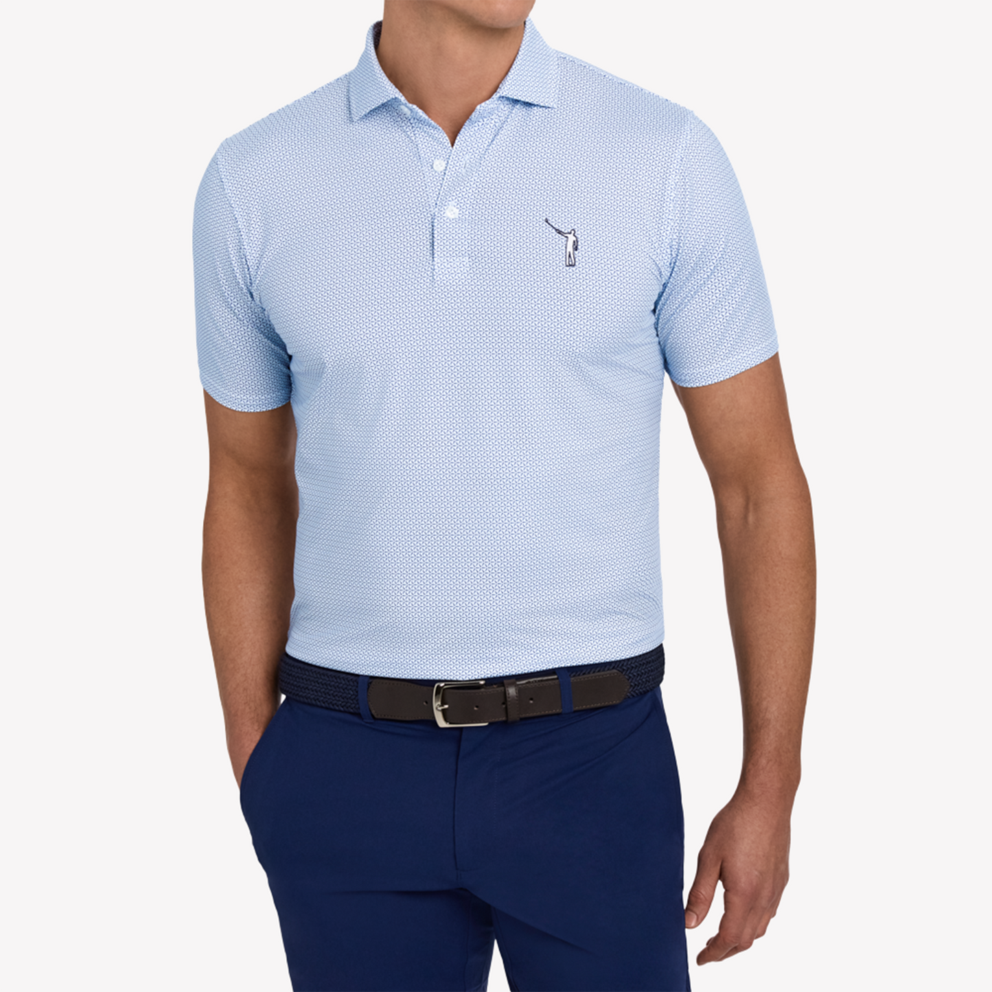 NLU x H&B Abbington Printed Polo | Navy