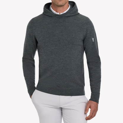 NLU x H&B Fletcher Wool Sweater Hoodie | Heathered Dark Charcoal