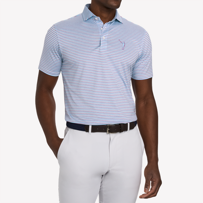 NLU x H&B Fleming Polo | Visa Blue, Heathered Faded Mauve & White