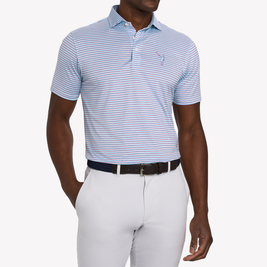 NLU x H&B Fleming Polo | Visa Blue, Heathered Faded Mauve & White