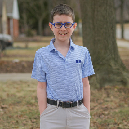 NLU x H&B Justice Printed Polo - Boy's | Harbor & Maidstone Blue