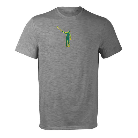 No Laying Up Wayward Drive T-Shirt by Levelwear | Pebble Grey w/ Green & Yellow