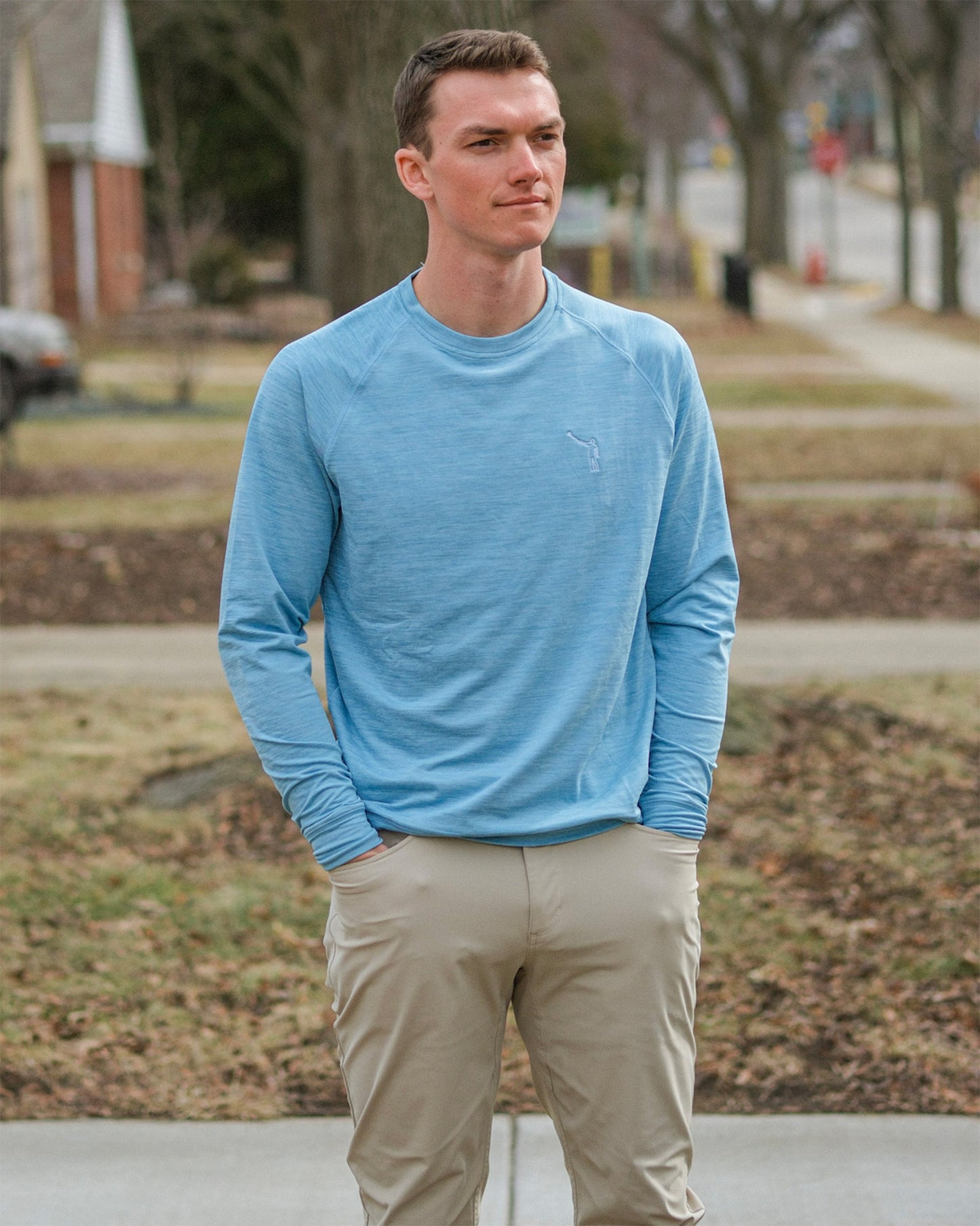 NLU x H&B Laidlay Crewneck | Heathered Harbor