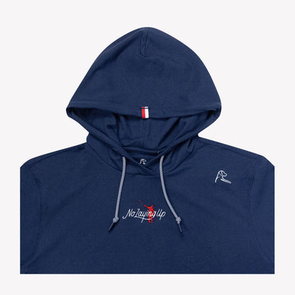 NLU x Rhoback Hoodie | Heathered Navy w/ Lock Up Logo