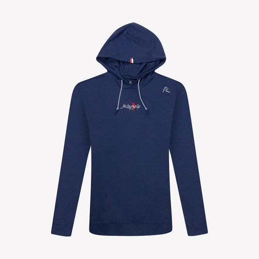 NLU x Rhoback Hoodie | Heathered Navy w/ Lock Up Logo
