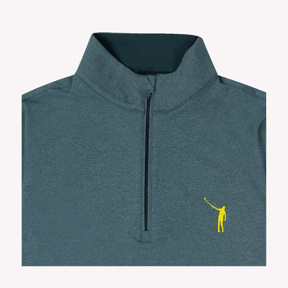 NLU x Rhoback Women's First Major Quarter Zip | Ponderosa Green & Yellow