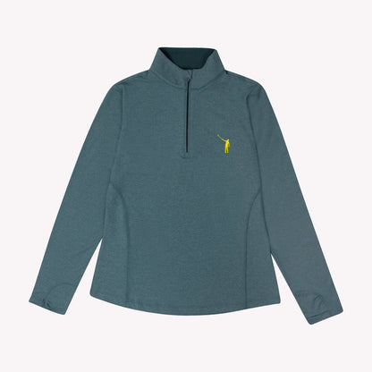 NLU x Rhoback Women's First Major Quarter Zip | Ponderosa Green & Yellow