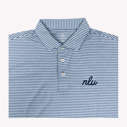 NLU x Rhoback The Barts Performance Polo | Coastal Blue & Antigua Green