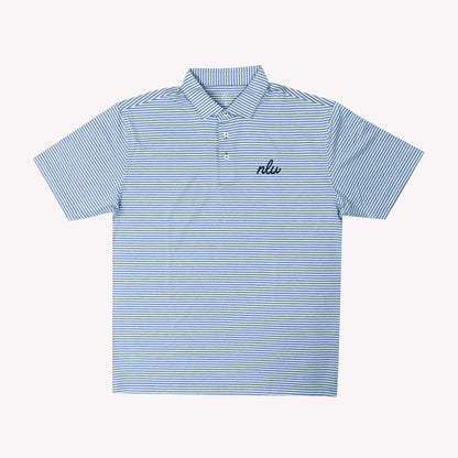 NLU x Rhoback The Barts Performance Polo | Coastal Blue & Antigua Green