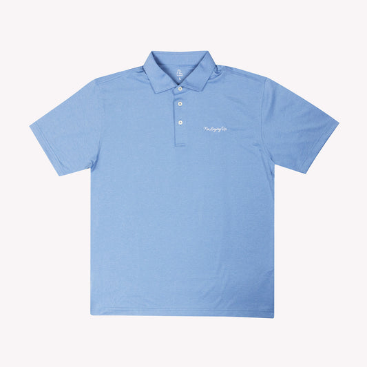 NLU x Rhoback Heathered Performance Polo | Potomac Blue