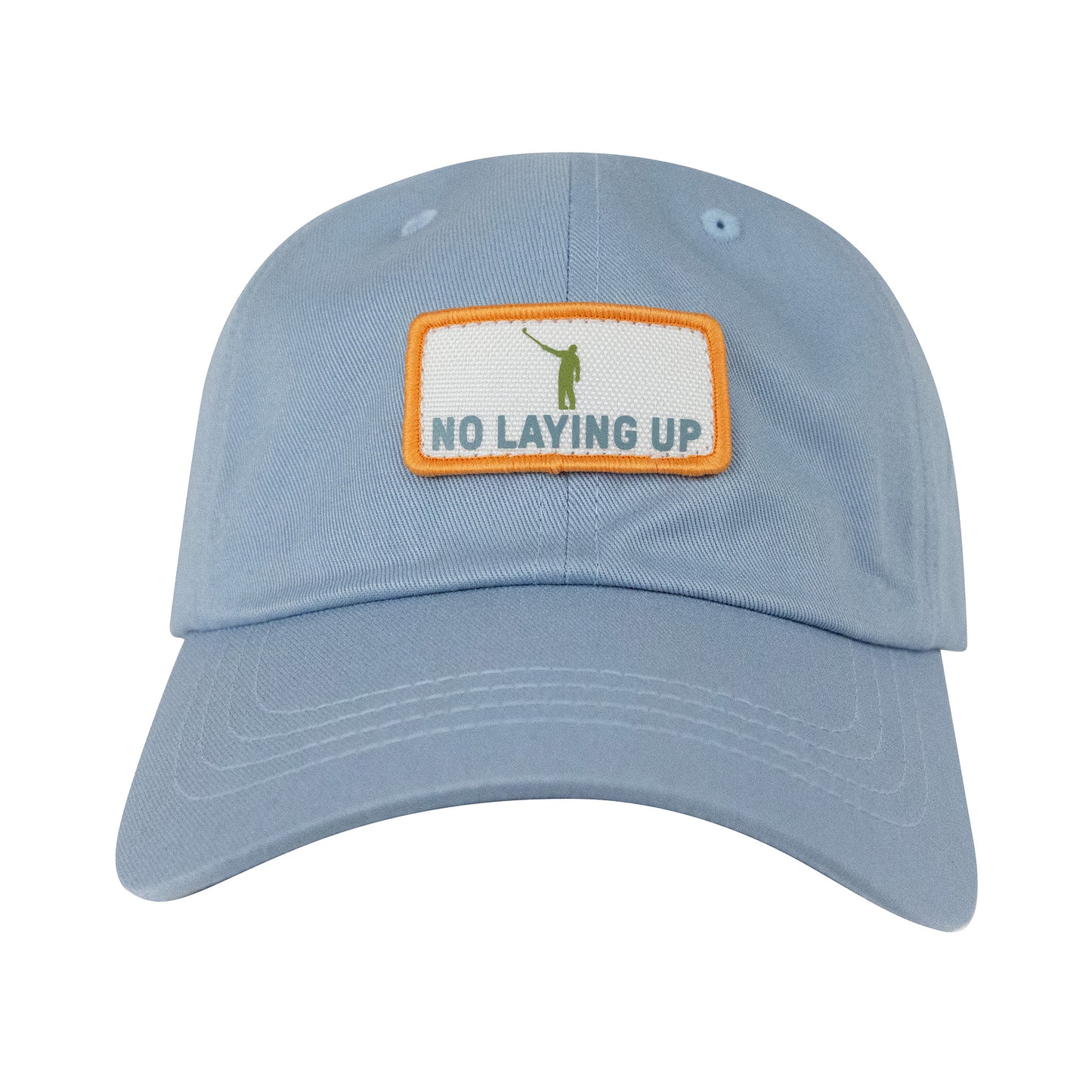No Laying Up Dad Hat | Light Blue w/ White, Green, & Light Blue Patch