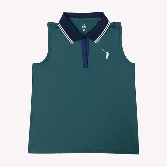 NLU x Rhoback Ladies Brooke Sleeveless Polo | Ponderosa Green