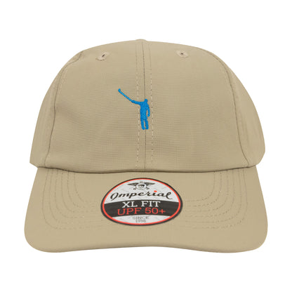 The No Laying Up XL Performance Hat | Khaki w/ Summer Blue Wayward Drive