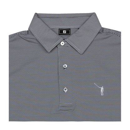 NLU x FJ MicroFeeder Stripe Lisle Polo | Navy (Traditional Fit)
