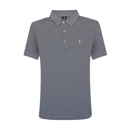 NLU x FJ MicroFeeder Stripe Lisle Polo | Navy (Traditional Fit)