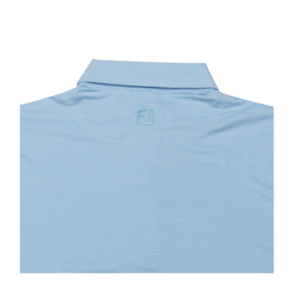 NLU x FJ MicroFeeder Stripe Lisle Polo | Light Blue & White (Traditional Fit)