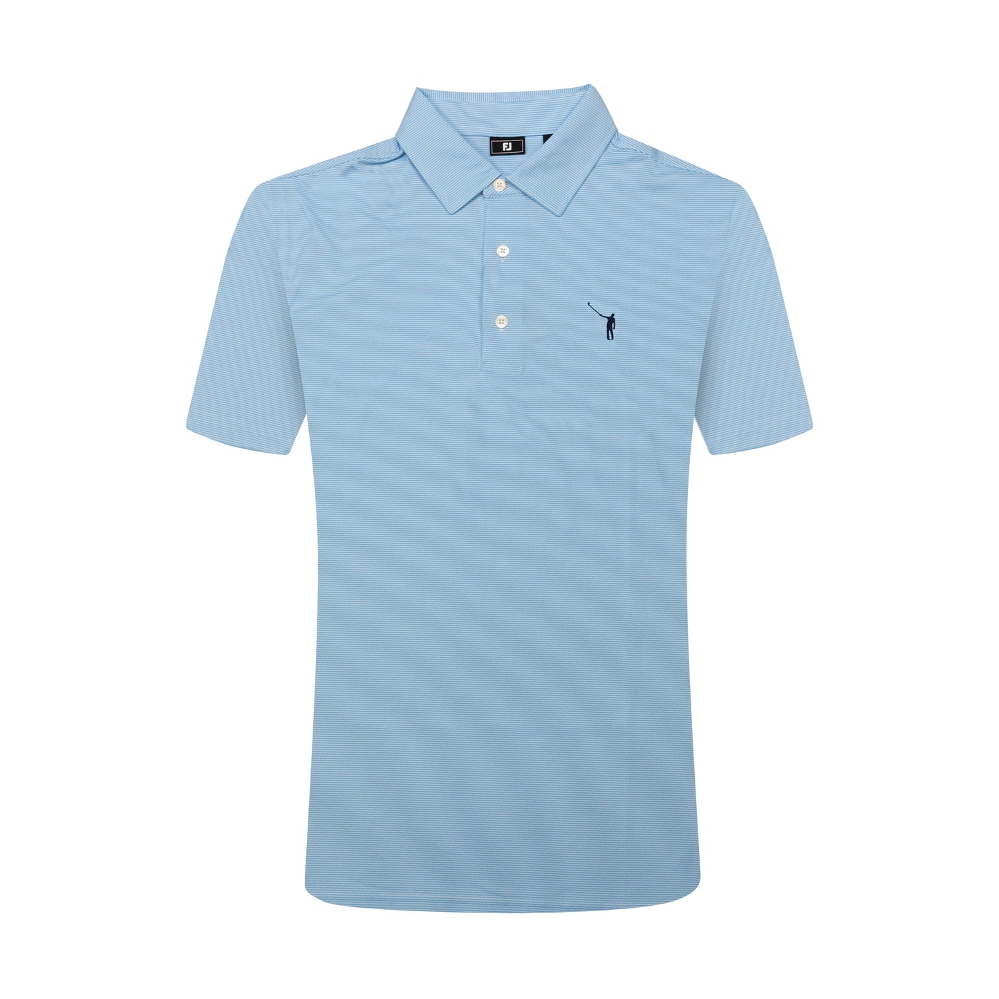 NLU x FJ MicroFeeder Stripe Lisle Polo | Light Blue & White (Traditional Fit)