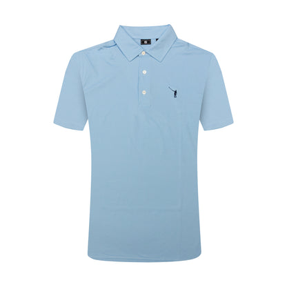 NLU x FJ MicroFeeder Stripe Lisle Polo | Light Blue & White (Traditional Fit)