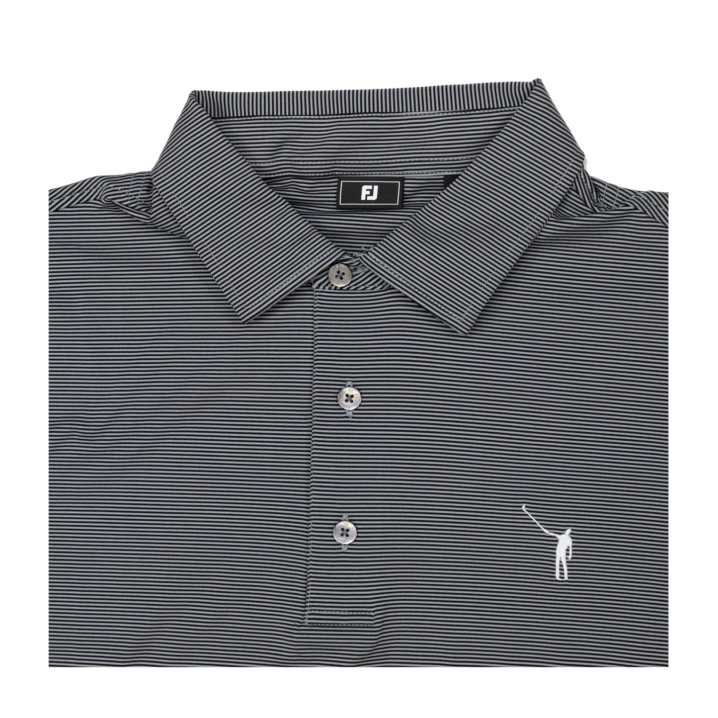 NLU x FJ MicroFeeder Stripe Lisle Polo | Black (Traditional Fit)