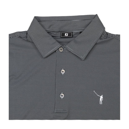 NLU x FJ MicroFeeder Stripe Lisle Polo | Black (Traditional Fit)