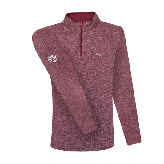 NLU x Rhoback Herringbone Quarter Zip Pullover | Merlot