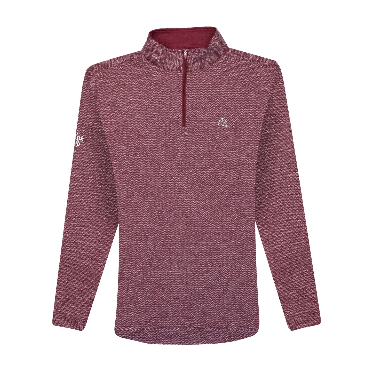 NLU x Rhoback Herringbone Quarter Zip Pullover | Merlot