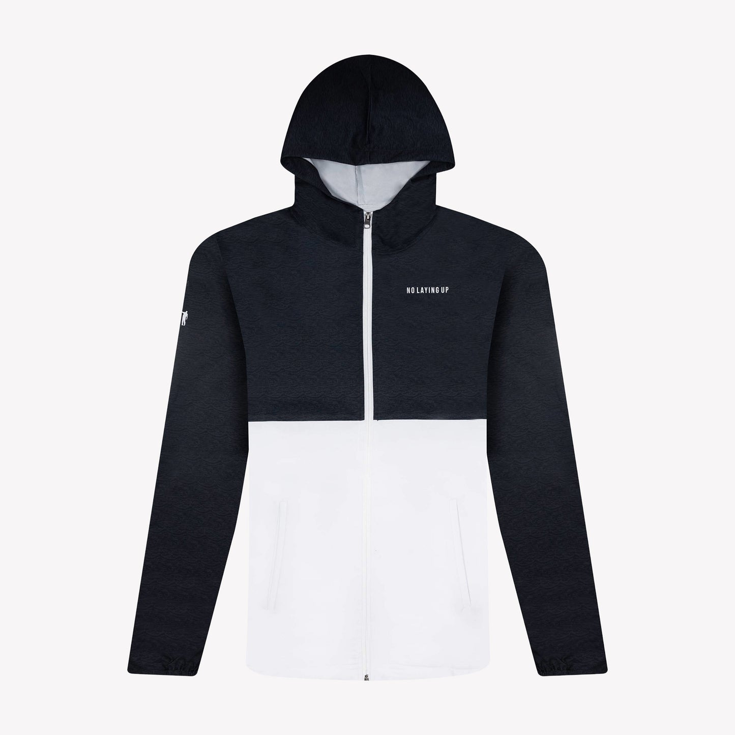 NLU Full Zip Windrunner Jacket | Black print and White