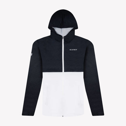 NLU Full Zip Windrunner Jacket | Black print and White