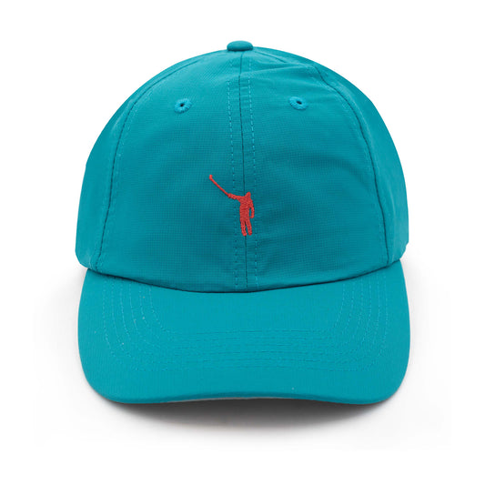 No Laying Up Small Fit Performance Logo Hat | Cerulean w/ Coral