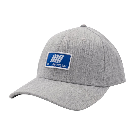 NLU Airline Custom Adjustable FlexFit Hat | Heather Grey w/ Blue & White Patch
