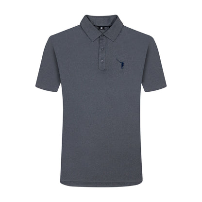 NLU x FJ Solid Lisle Polo | Charcoal (Traditional Fit)