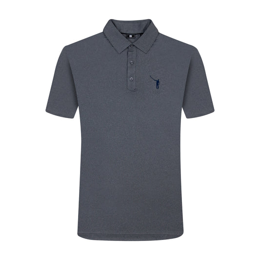 NLU x FJ Solid Lisle Polo | Charcoal (Traditional Fit)